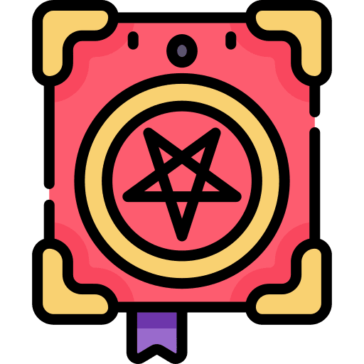Spellbook halloween fairy tale terror icon