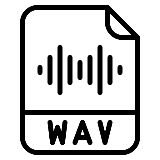 Wav format file extension document digital icon