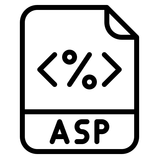 Asp files and folders digital document icon