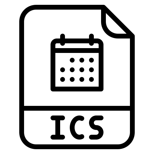 Ics format file calendar digital icon