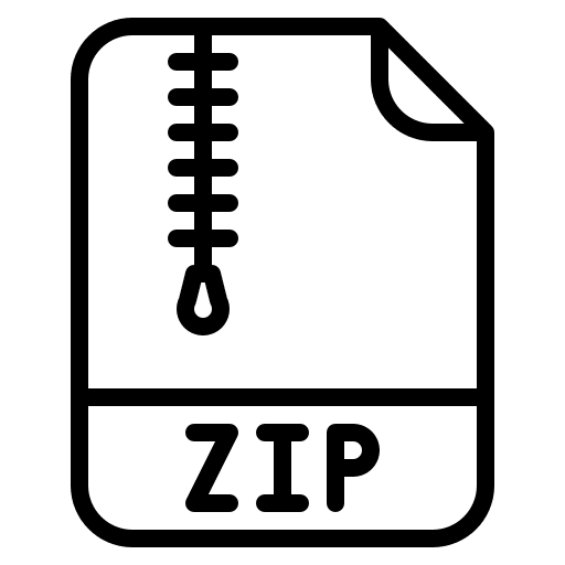 Zip files and folders file extension extension icon