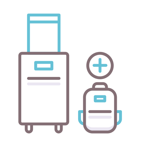 Baggage luggage travelling suitcase icon