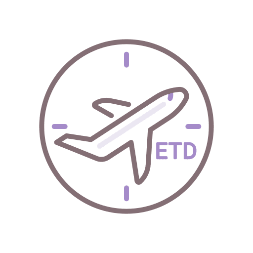 Flight time travel aeroplane delay icon