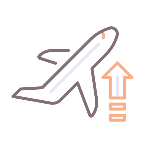 Flight transportation departure flight icon