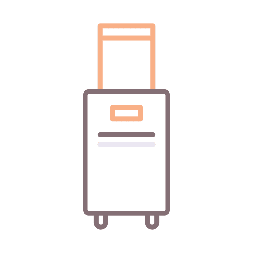 Baggage room service trolley wheels icon