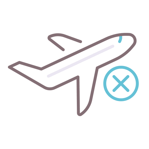 Cancelled plane departures flight icon