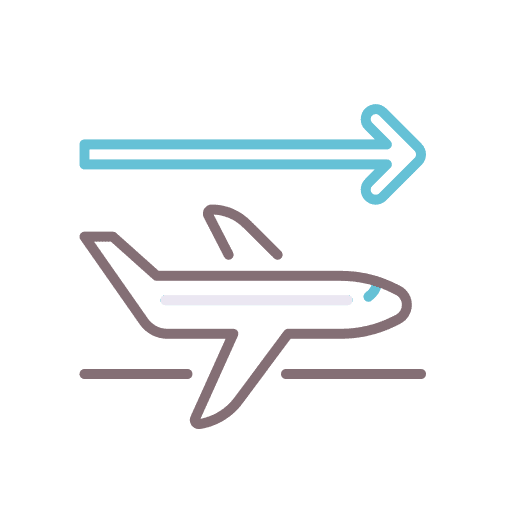 Flight travel transport plane icon