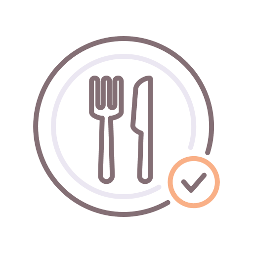 Foods plate fork foods icon