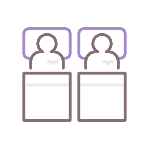 Rest lying bed people icon