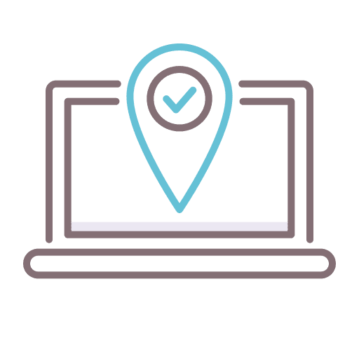 Check in travel checking computer icon