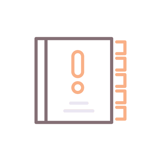 Notebook exclamation mark business interface icon