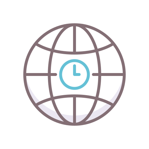Globe calendar tool time icon