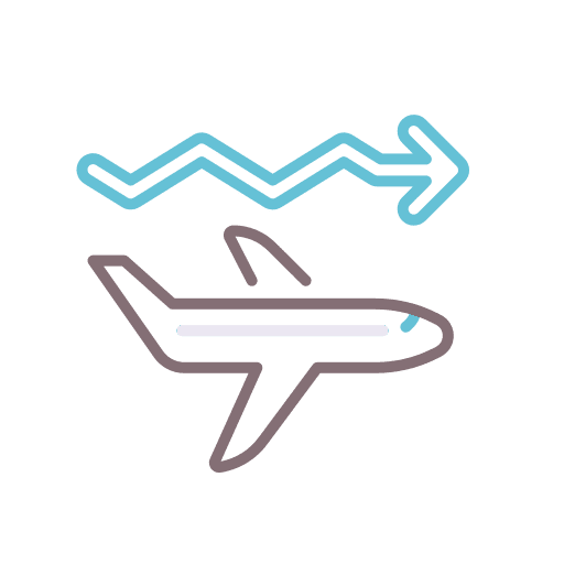 Turbulence departure plane transportation icon