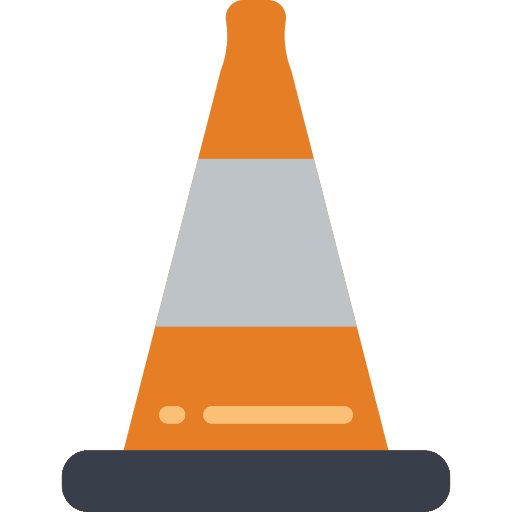 Traffic cone parking security urban icon
