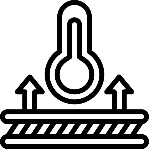 Heatproof fabric textiles fashion heat icon