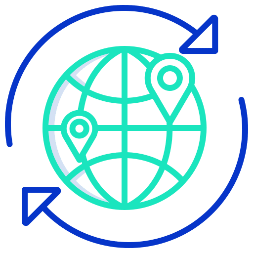 Globe route strategy maps and location icon