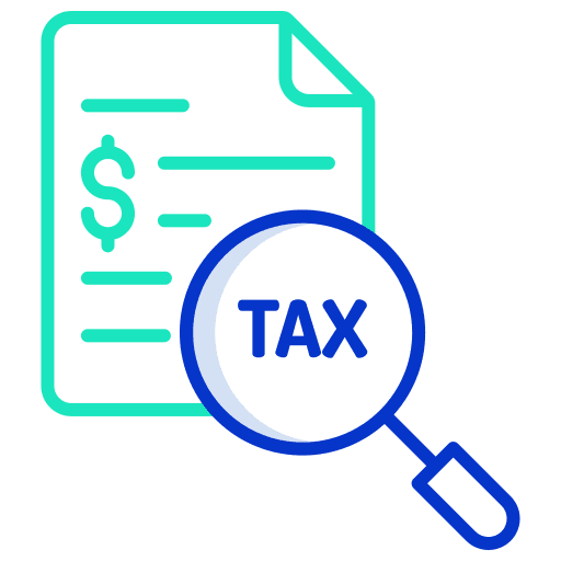 Search business and finance percent bill icon