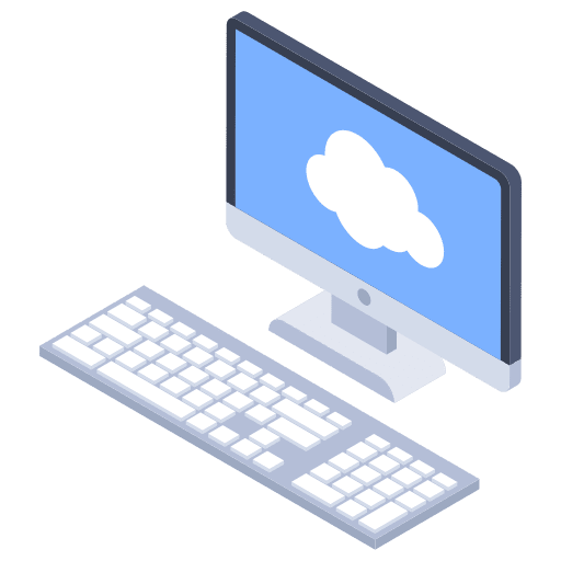 Cloud computing technology screen monitor icon