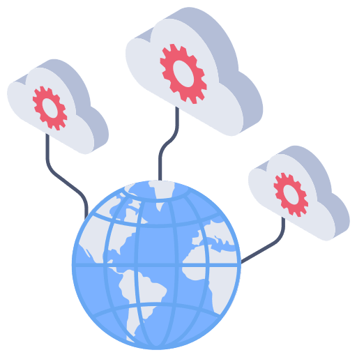 Cloud service globally cloud computer icon