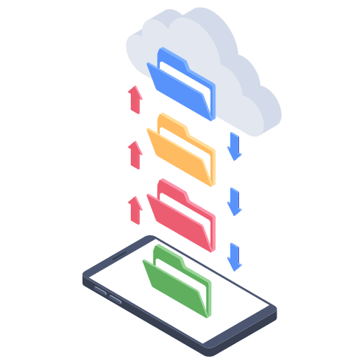 Cloud storage file storage cloud data download icon