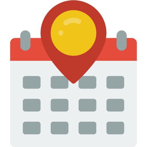 Calendar maps and location map pointer location icon