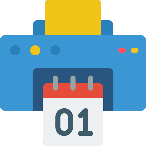 Printer administration time and date organization icon