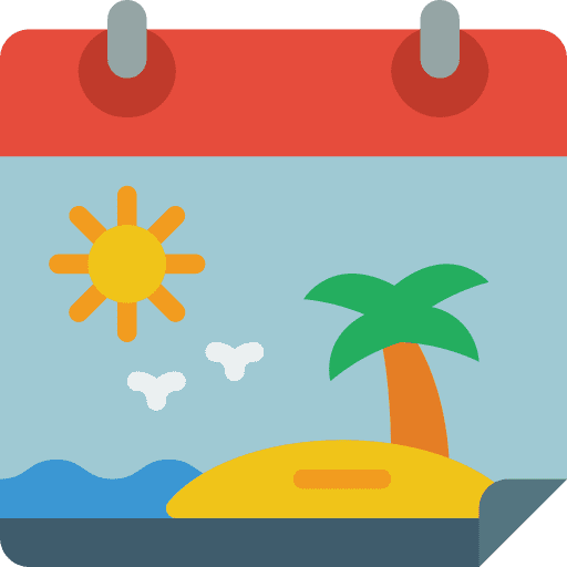 Calendar holidays palm tree summer icon