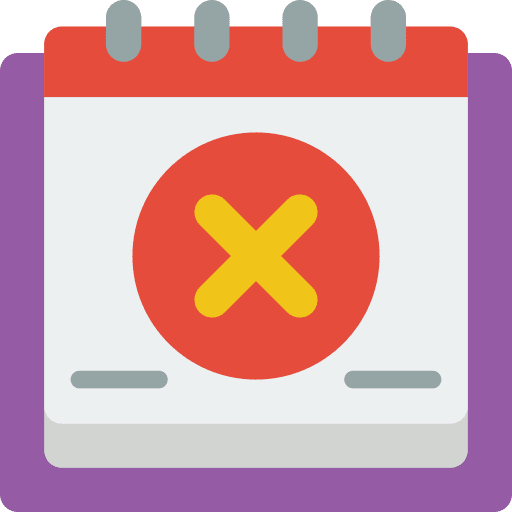 Calendar schedule remove cancel icon