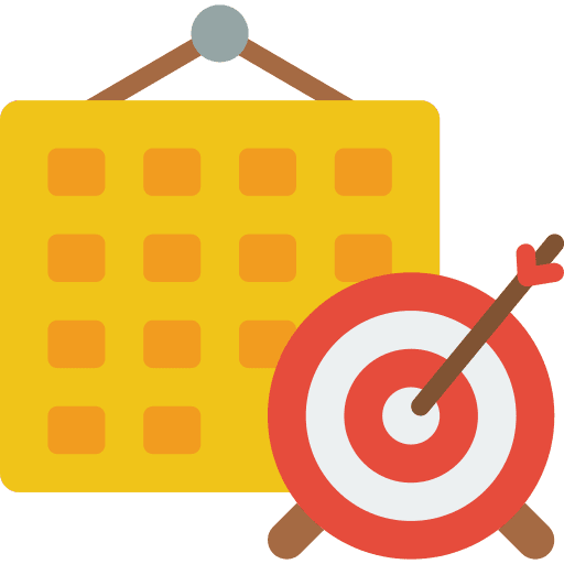 Calendar time and date organization goal icon