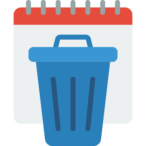 Calendar trash can bin recycling icon