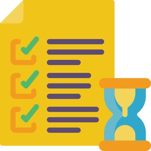 Checklist time and date hourglass list icon