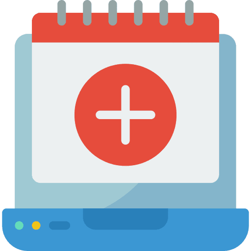 Laptop checklist calendar time and date icon