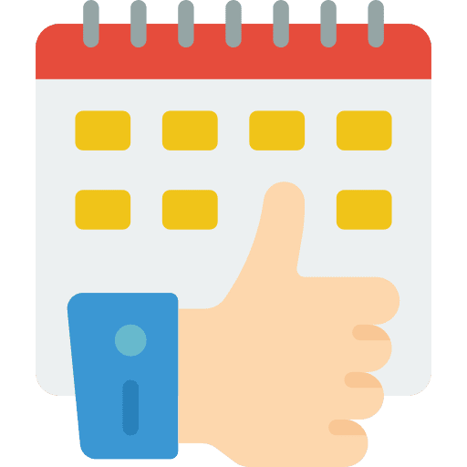 Calendar date thumb up calendars icon