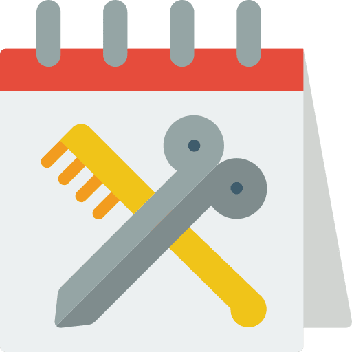 Calendar hair beauty time and date icon
