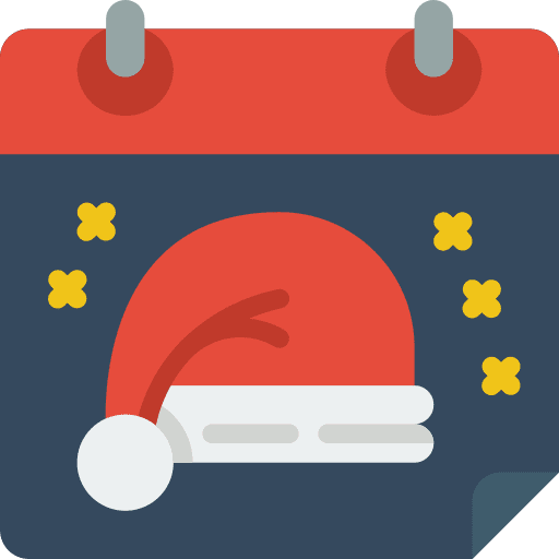Calendar date christmas organization icon