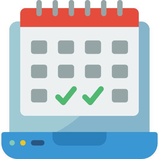 Laptop calendar date organization icon