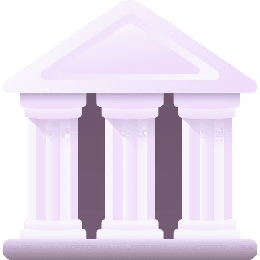 Museum temple architecture and city buildings icon