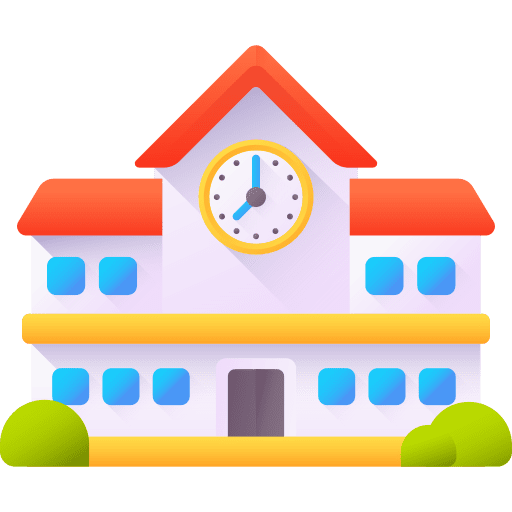 School architecture and city buildings college icon