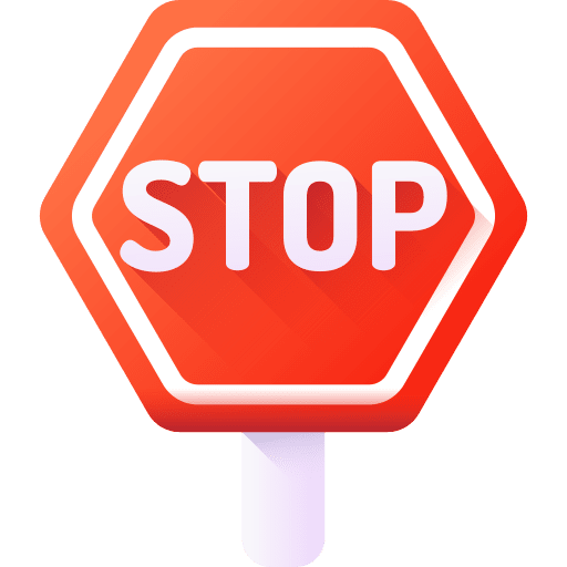 Stop sign signaling traffic stopping icon