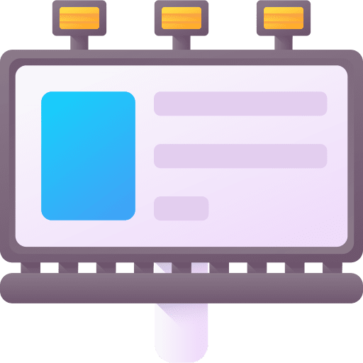 Billboard architecture and city billboard announcement icon