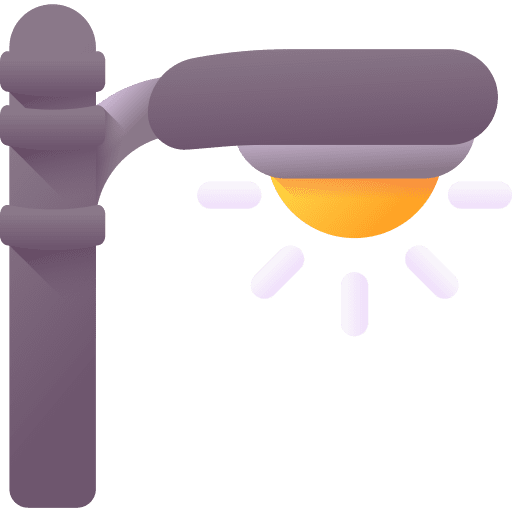 Street lights architecture and city urban light bulb icon