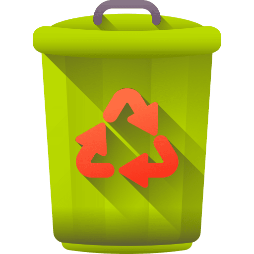 Trash can architecture and city interface basket icon