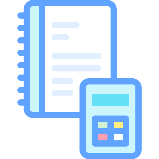 Notebook business and finance calculator education icon
