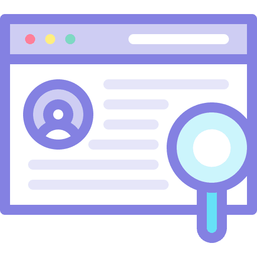 Website search loupe user icon