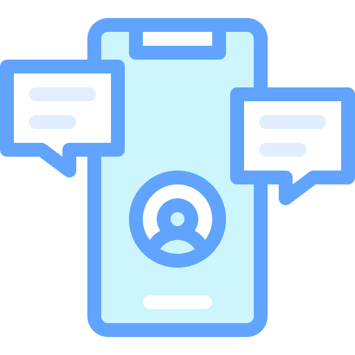 Business smartphone speech bubble chat bubble icon