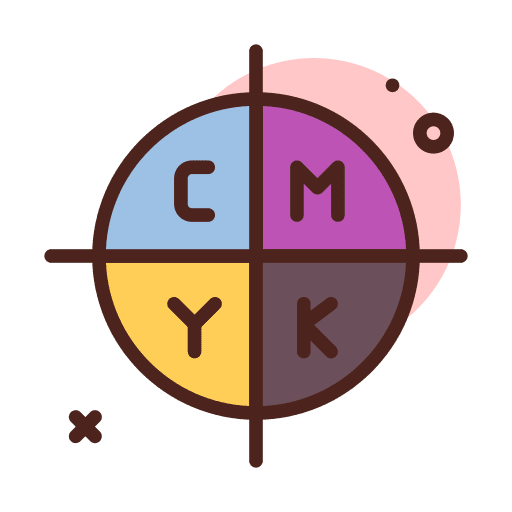 Cmyk colour scheme wheel icon