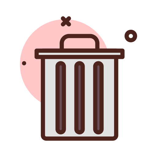 Delete bin basket delete icon