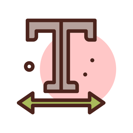 Scale editing text editor text icon