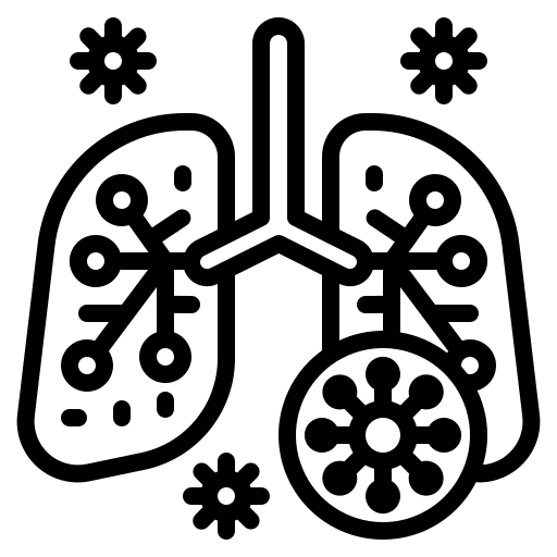 Lung healthcare and medical coronavirus anatomy icon