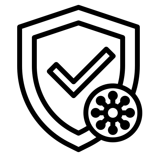 Protection shield coronavirus bacteria icon